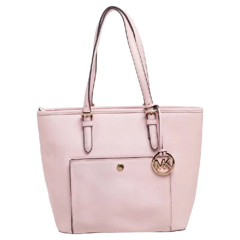 Michael Michael Kors Bags for film festivals in a red - carpet - worthy stylePink Leather Jet Set Snap Pocket Tote