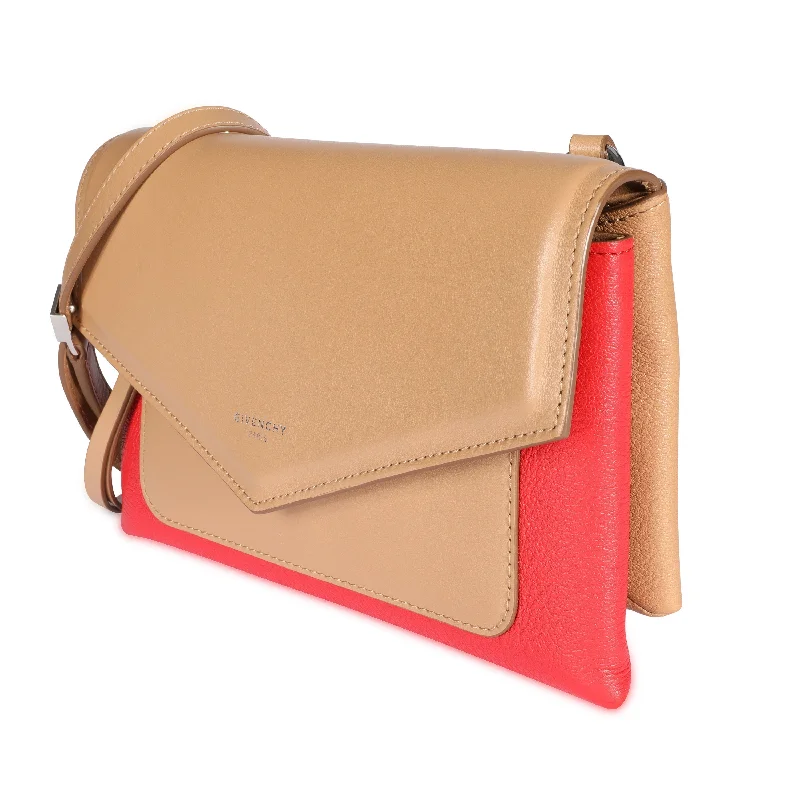 Mini bags for evening outGivenchy Beige & Red Leather Duetto Crossbody Bag