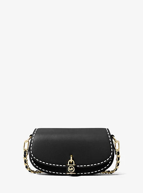 Michael Michael Kors Bags for horse - riding events in a functional and fashionable designMK Mila Small Hand-Stitched Leather Shoulder Bag - Black - Michael Kors