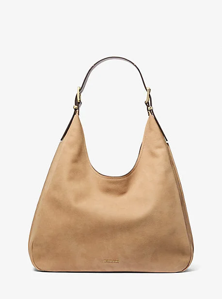 Michael Michael Kors Bags for plane trips with a TSA - friendly designMK Nolita Large Nubuck Hobo Shoulder Bag - Brown - Michael Kors