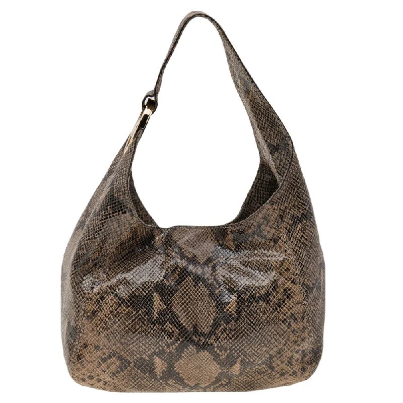 Michael Michael Kors Bags for ballet recitals to match the elegance of the eventBrown Python Embossed Leather Hobo