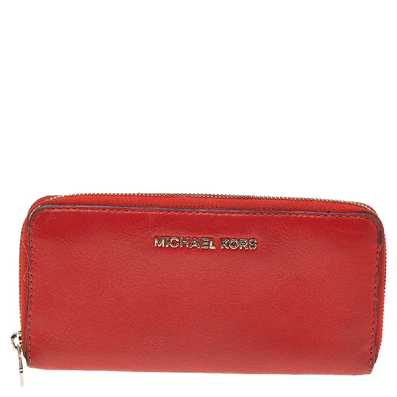 Michael Michael Kors Bags for charity fundraisers in a sophisticated and giving - spirit styleOrange Leather Bedford Zip Around Wallet