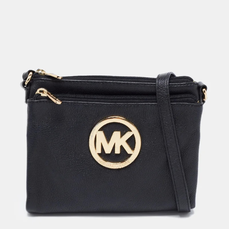 Michael Michael Kors Bags for career transitions to boost confidenceBlack Leather Fulton Crossbody Bag