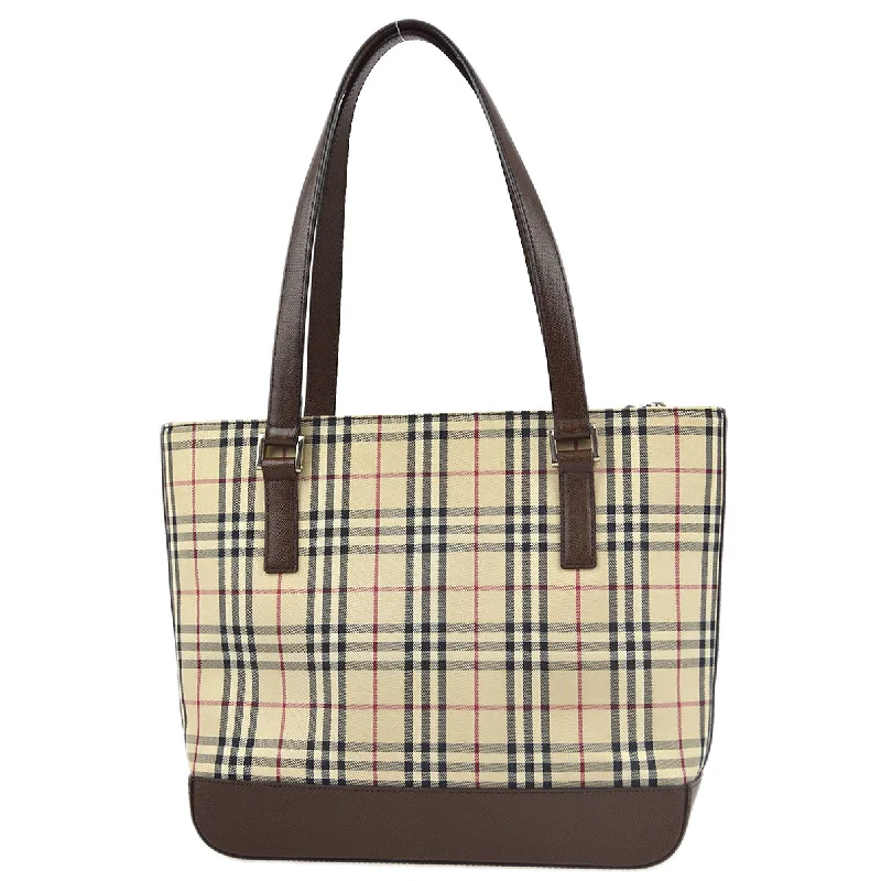 Designer Burberry Bags for Fashion EnthusiastsBURBERRY Beige  Check Tote Shoulder Bag 182135