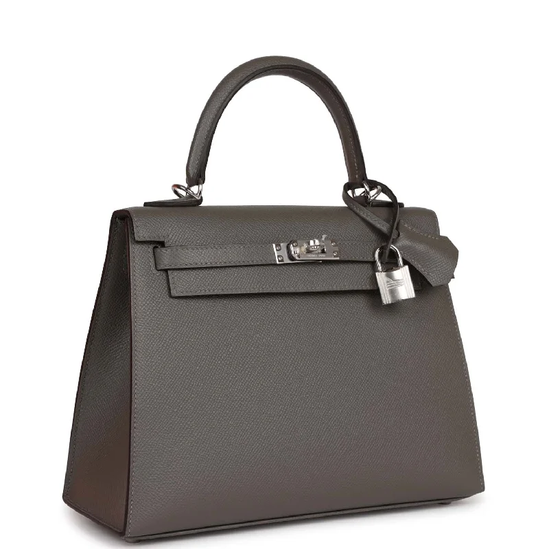 Hermes Kelly Sellier 25 Gris Meyer Epsom Palladium Hardware