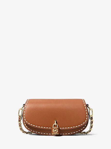 Michael Michael Kors Bags for shopping sprees in the cityMK Mila Small Hand-Stitched Leather Shoulder Bag - Brown - Michael Kors