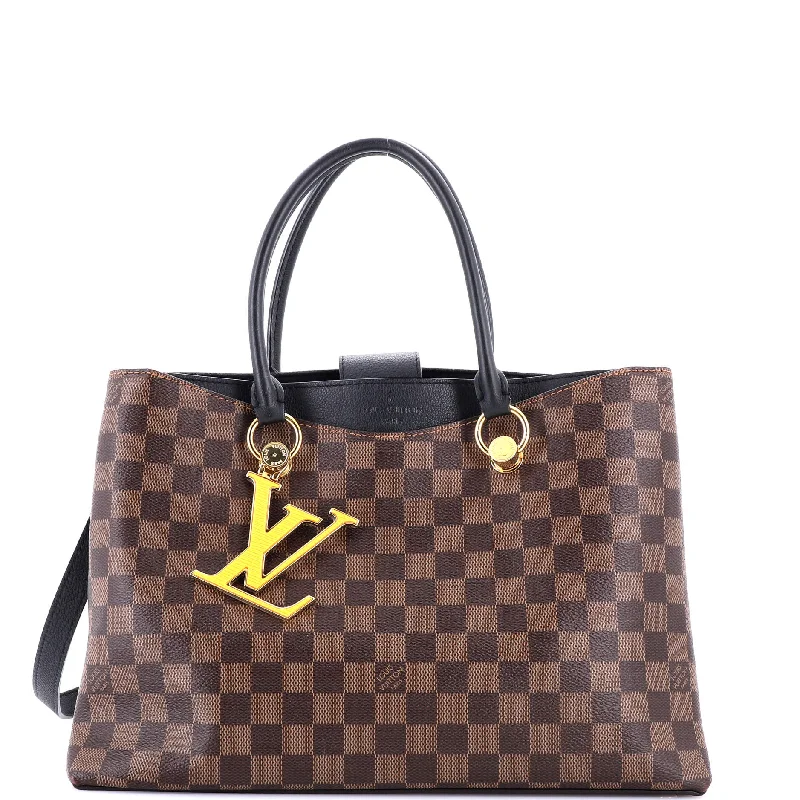 Eco-friendly tote bags for shoppingLV Riverside Handbag Damier with Leather