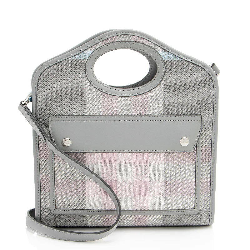 Adjustable Strap Burberry Messenger BagsBurberry Calfskin Check Mini Pocket Tote (SHF-30DZCX)