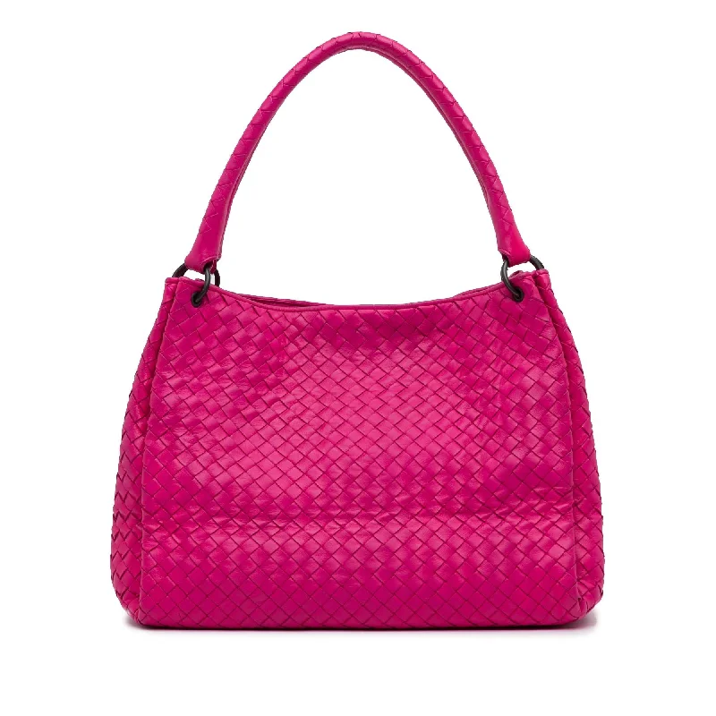 Bottega Veneta bags with floral appliquesBottega Veneta Intrecciato Nappa Parachute Tote Bag (SHG-L02FdL)