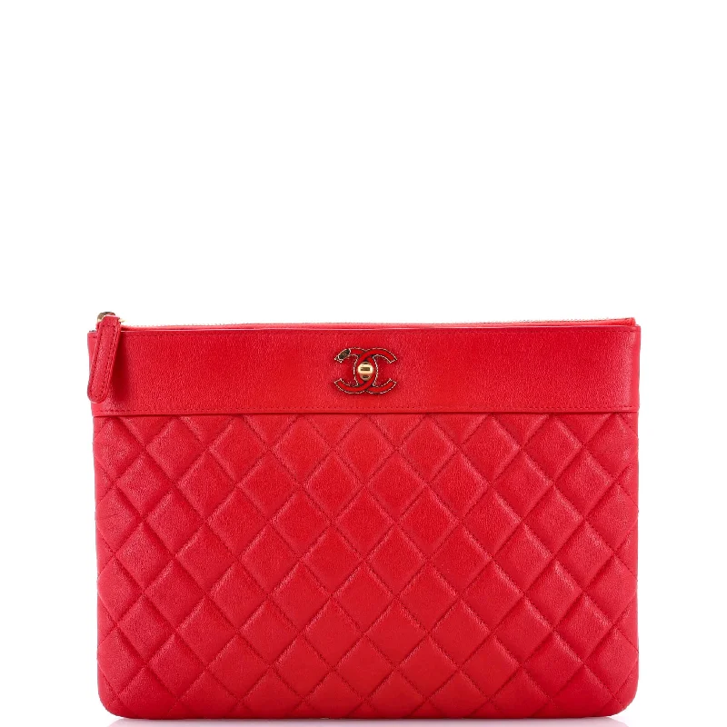 Designer bags with detachable strapsMademoiselle Vintage O Case Clutch Quilted Sheepskin Medium