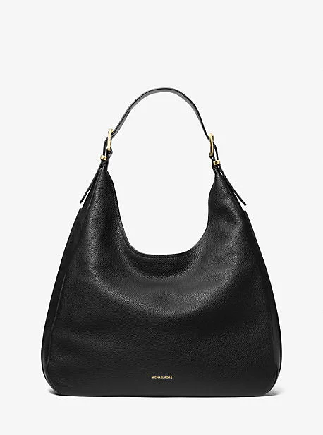 Michael Michael Kors Bags for camping trips with a water - resistant and rugged designMK Nolita Large Pebbled Leather Hobo Shoulder Bag - Black - Michael Kors