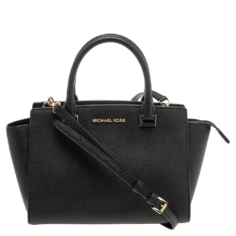 Michael Michael Kors Bags for networking events to stand out from the competitionBlack Leather Selma Satchel