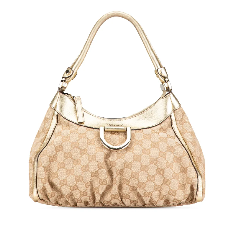 Gold Gucci GG Canvas Abbey D-Ring Shoulder Bag