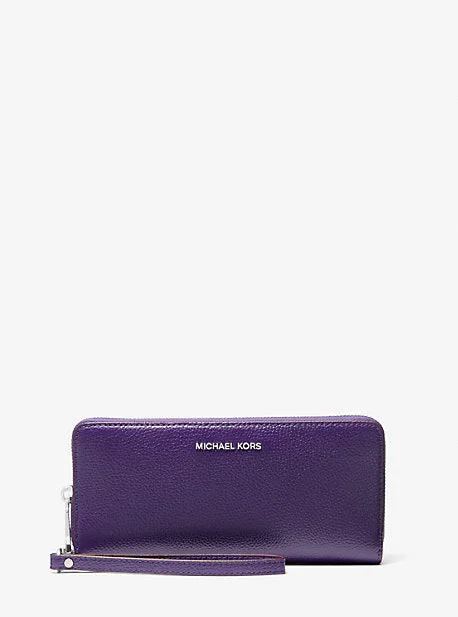 Michael Michael Kors Bags for technology expos in a tech - savvy and stylish designMK Large Pebbled Leather Continental Wallet - Purple - Michael Kors