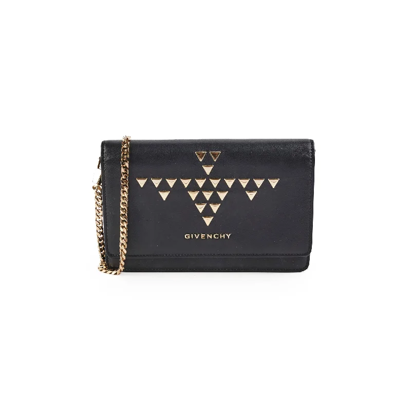 Vegan leather handbagsGivenchy Stud Black Crossbody Wallet On Chain WOC