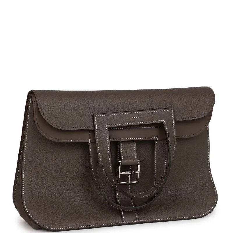 Hermes Halzan 31 Etain Clemence Palladium Hardware