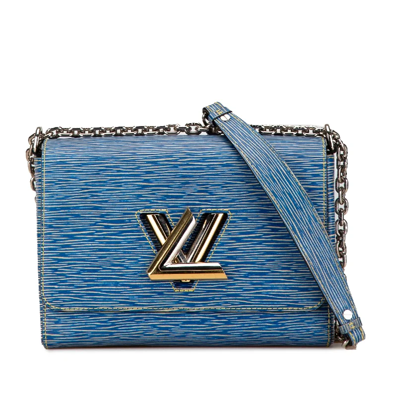 Blue Louis Vuitton Epi Denim Twist MM Crossbody Bag