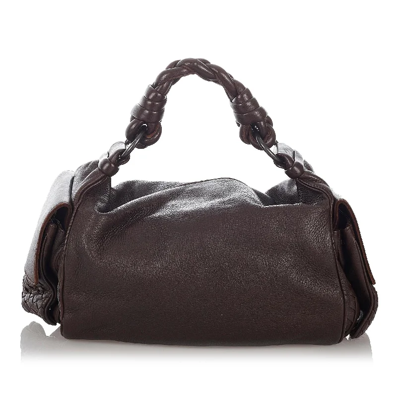 Bottega Veneta bags with diamond - shaped patternsBottega Veneta Intrecciato Leather Shoulder Bag (SHG-26813)