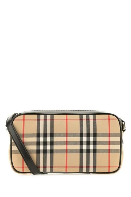 Burberry Bags with Interior Organizers for Easy SortingBurberry Women Classic Checked  Beige Leather Shoulder Bag