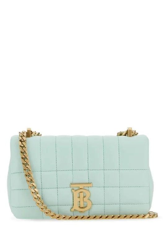 Statement - Making Oversized Burberry BagsBurberry Woman Pastel Light-Blue Leather Mini Lola Shoulder Bag