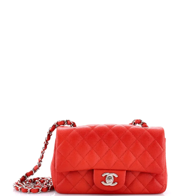 Designer bags with top handlesClassic Single Flap Bag Quilted Caviar Mini