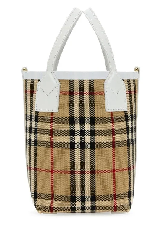 Burberry Bags with Adjustable Handles for Different Carrying WaysBurberry Woman Embroidered Canvas Mini London Handbag