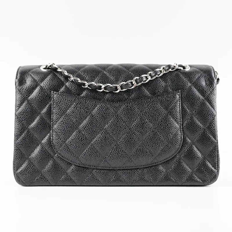 Chanel bags for women with a taste for high fashionChanel Medium/Large Double Classic Flap Caviar Black