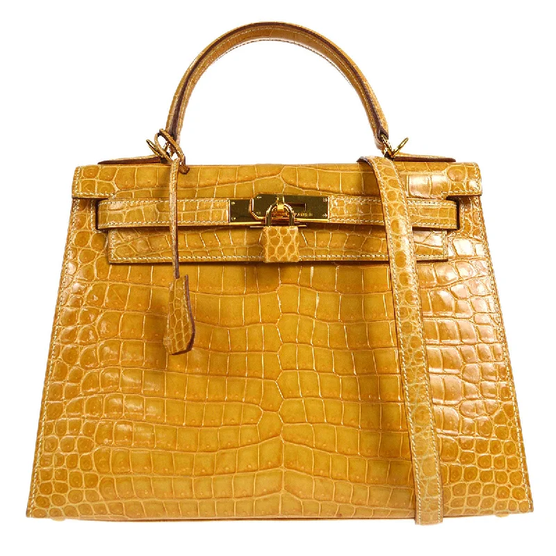 Medium - sized Hermès Kelly Bags in Taurillon Clemence leather for durabilityHERMES * 2000 KELLY 28 SELLIER Natural Porosus