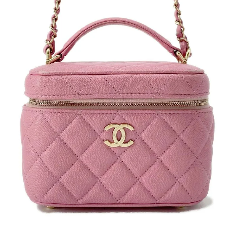 Chanel Lightweight Handbag for Daily ErrandsCHANEL Vanity ChainShoulder Bag Pink Caviar Leather