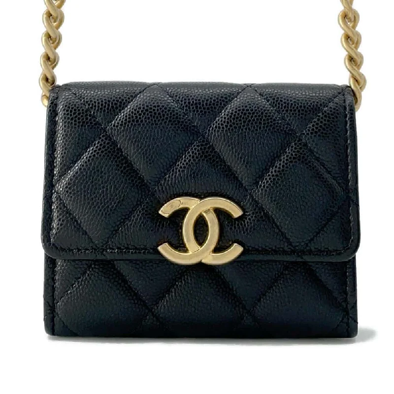 Chanel bags for a polished and professional appearanceCHANEL Matelasse ChainShoulder Bag Black Caviar Leather