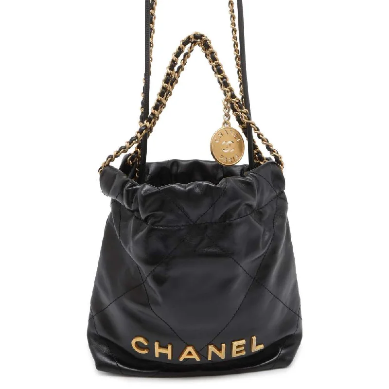 Chanel bags sale 2025CHANEL CHANEL 22 ChainHandbag Black AS3980 Shiny Calf Leather Size Mini