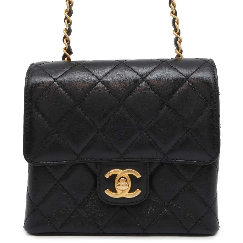 Chanel bags with exclusive seasonal designs and materialsCHANEL Mini Matelasse ChainShoulder Bag Black AS3648 Calf Leather Size Mini