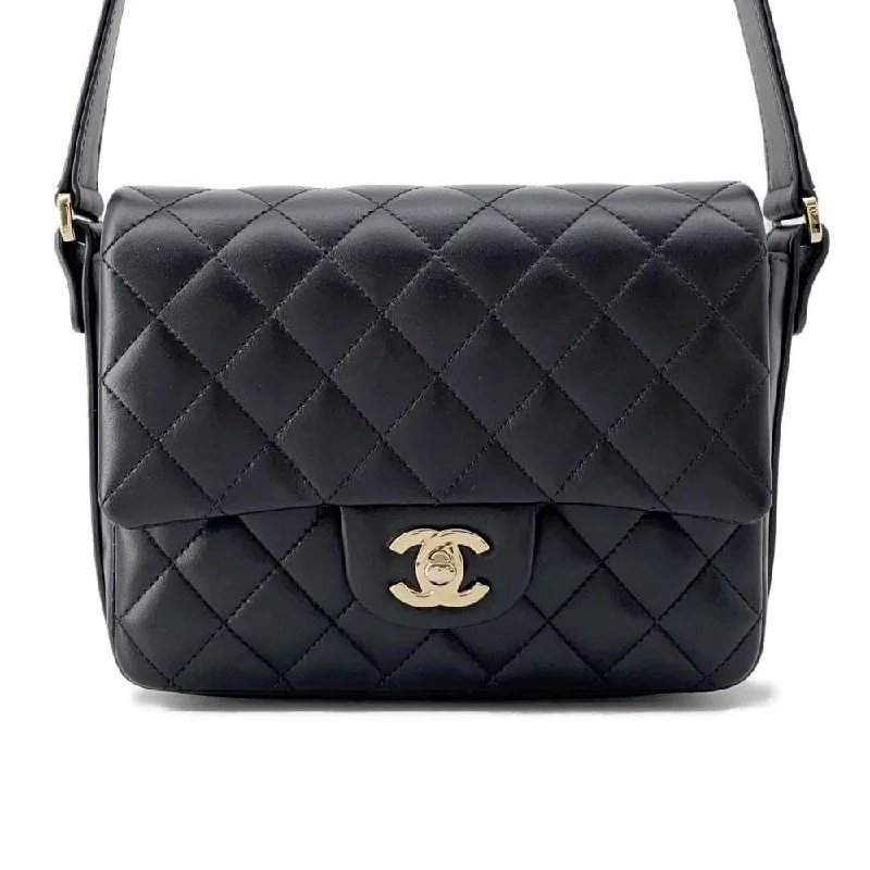 Chanel bags for women with minimalist styleCHANEL Matelasse Frill Shoulder Bag Black AS1737 Leather