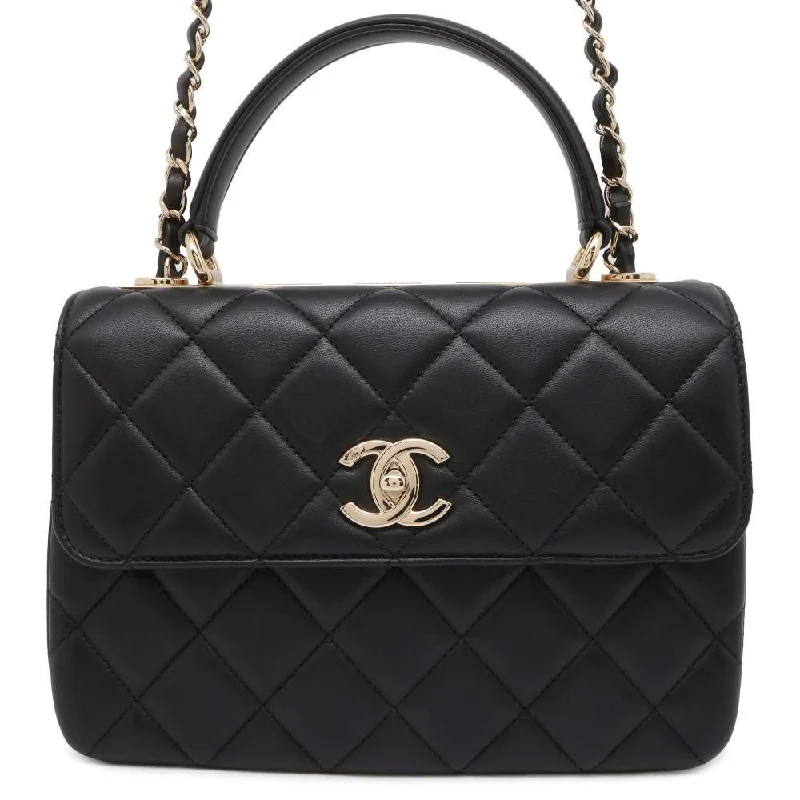 Chanel bags with modern touchesCHANEL Trendy CC Chain Top Handle Bag Black A92236 Lambskin Size 9.8"