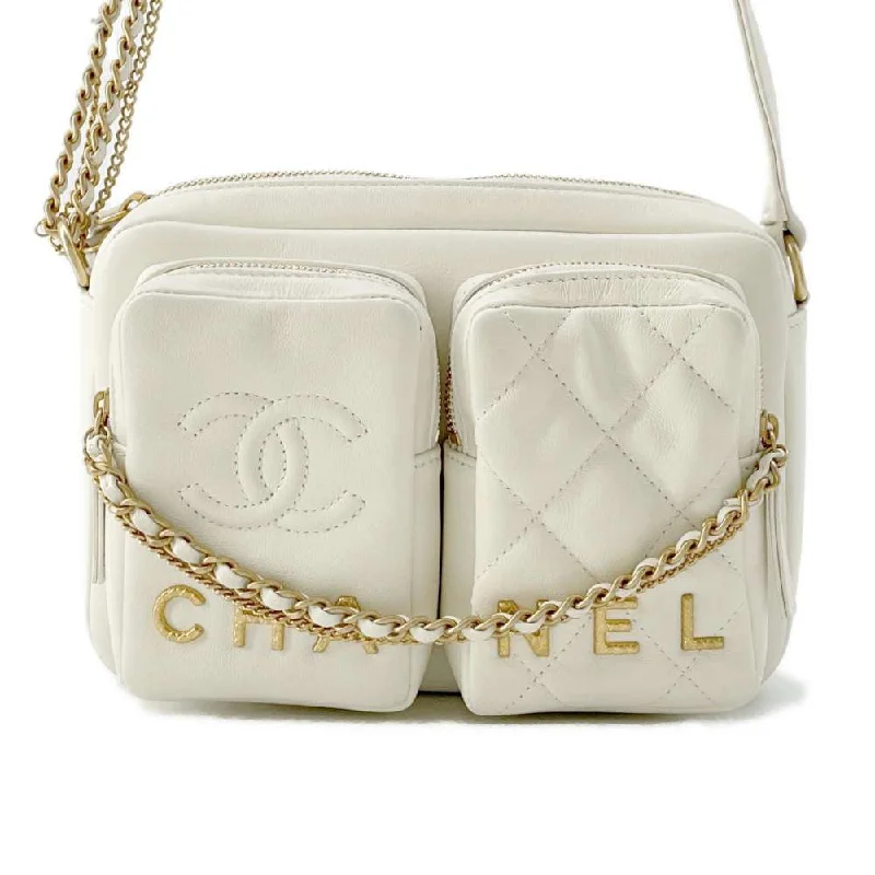 Chanel bags with adjustable chain strapsCHANEL Small Camera Bag White AS2923 Leather