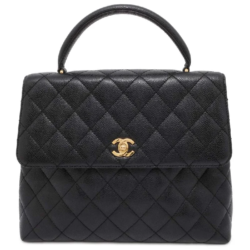 Chanel bags for women who appreciate fine craftsmanshipCHANEL Matelasse top handle bag Black A12397 Caviar Leather