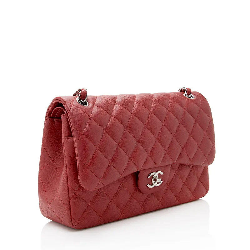 Chanel bags with classic and elegant designsChanel Matte Caviar Lambskin Jumbo Double Flap Bag (18309)