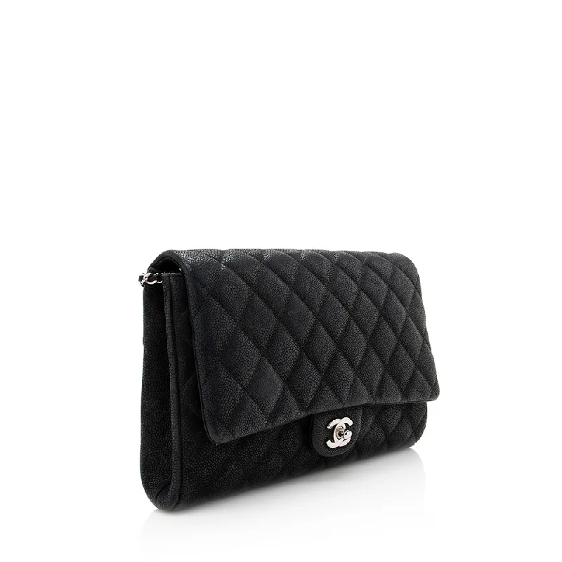 Chanel Black Handbag for Business MeetingsChanel Matte Caviar Leather Chain Flap Clutch Bag (19570)