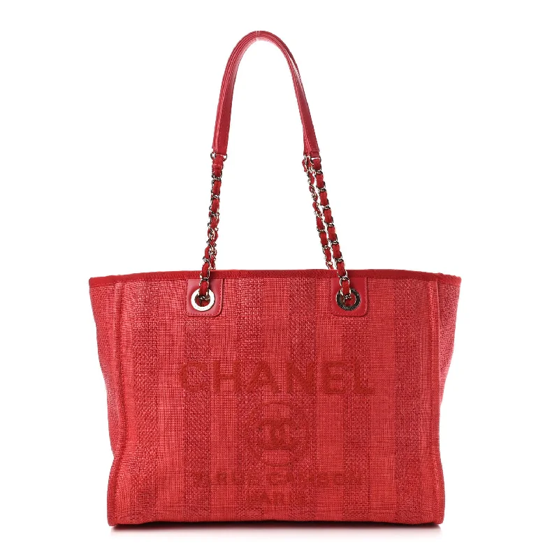 Chanel bags with exclusive seasonal releasesCHANEL Mixed Fibers Striped Deauville Tote