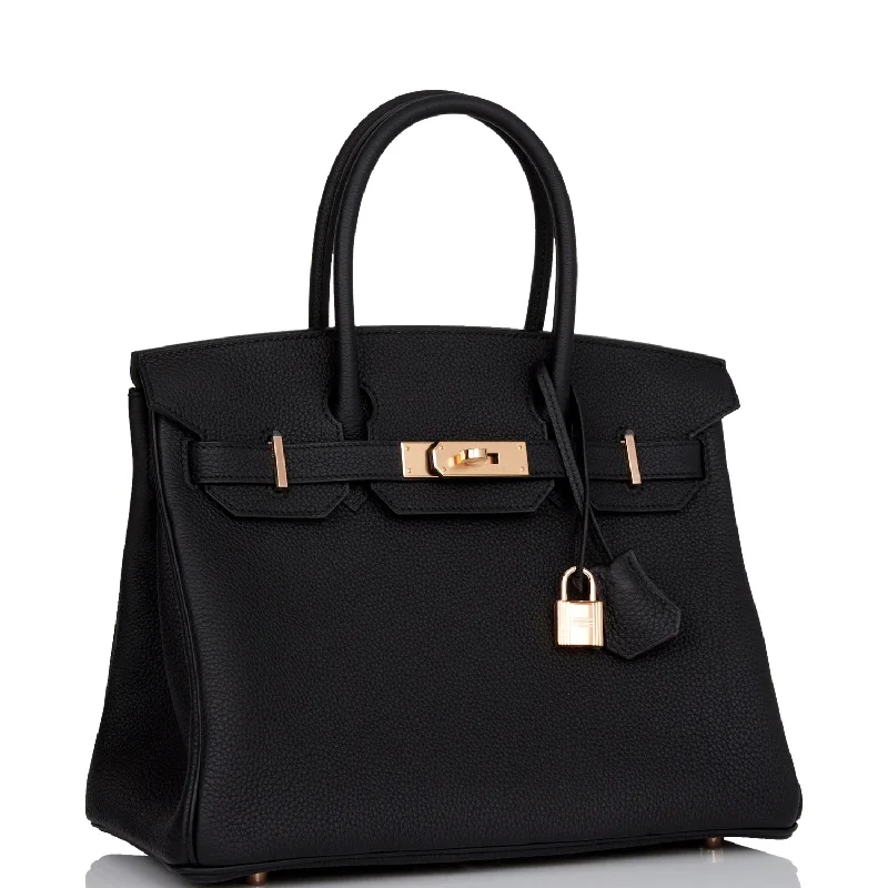 Hermes Birkin Bags in a Metallic Rose Gold for a Glamorous TouchHermes Birkin 30 Black Togo Rose Gold Hardware