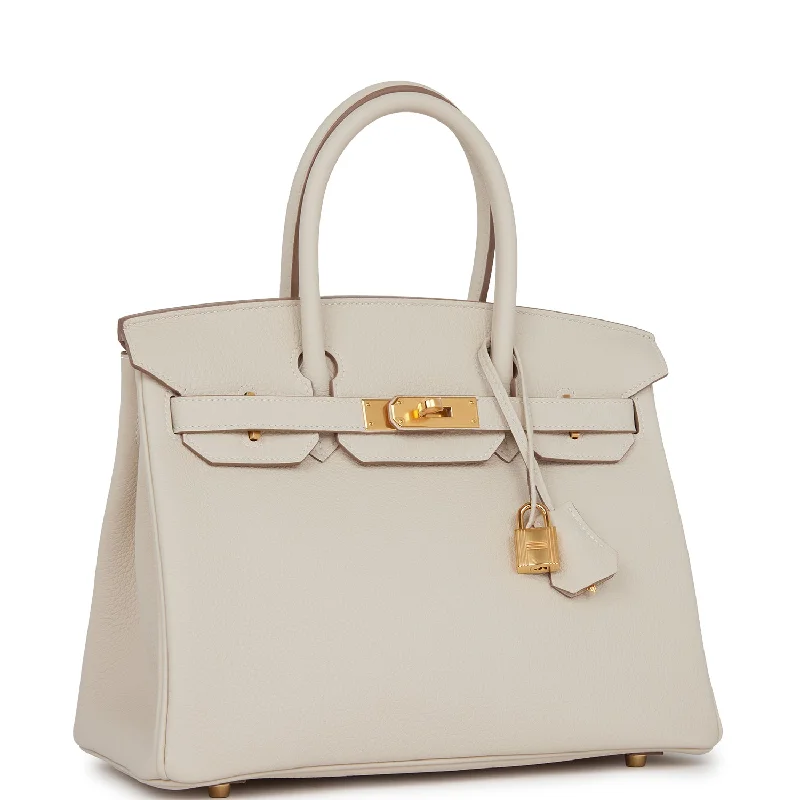 Hermes Birkin Bags in Smooth Box Calf Leather for a Timeless AestheticHermes Birkin 30 Craie Togo Gold Hardware for DM