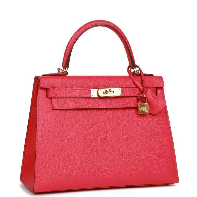 Hermès Kelly Bags with a zip - around interior pocketd Hermes Kelly Sellier 28 Rose Extreme Epsom Gold Hardware