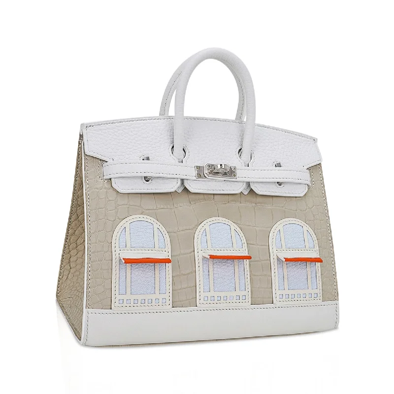 Hermes Birkin Bags with a Removable Interior OrganizerHermes Limited Edition Birkin 20 Faubourg Sellier Bag Neige (Snow) White Matte Alligator