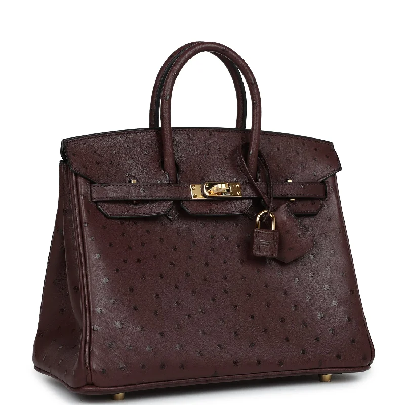 Hermes Birkin Bags with a Magnetic - Closure Interior PocketHermes Birkin 25 Rouge Sellier Ostrich Gold Hardware