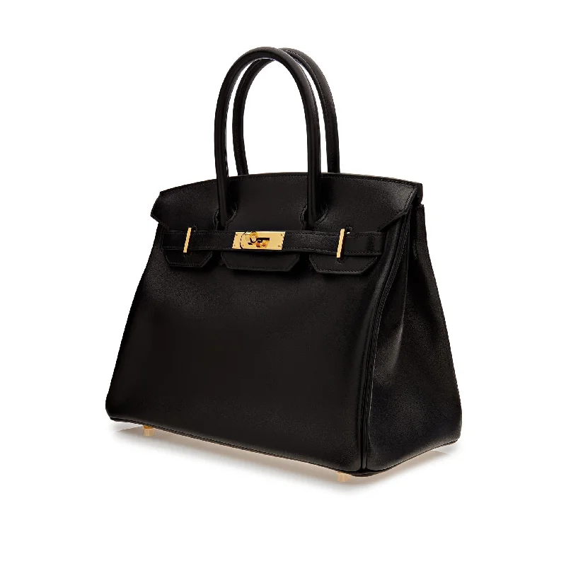 Hermes Birkin Bags with a Magnetic - Closure Interior PocketHermes Birkin 30 Black Box Leather Gold Hardware