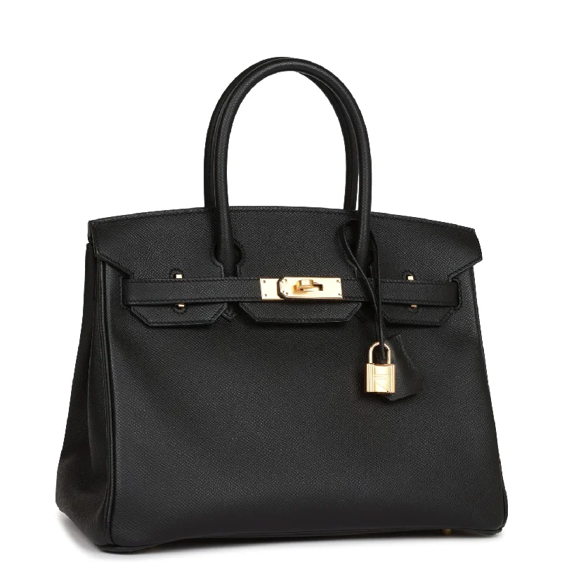 Hermes Birkin Bags in a Dark Chocolate Brown for a Warm and Inviting AestheticHermes Birkin 30 Black Epsom Gold Hardware