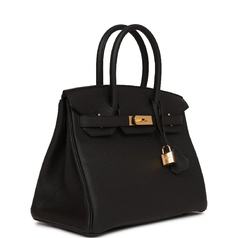 Hermes Birkin Bags with a Rope - Style Leather Handle for a Nautical Inspired LookHermes Birkin 30 Black Togo Gold Hardware