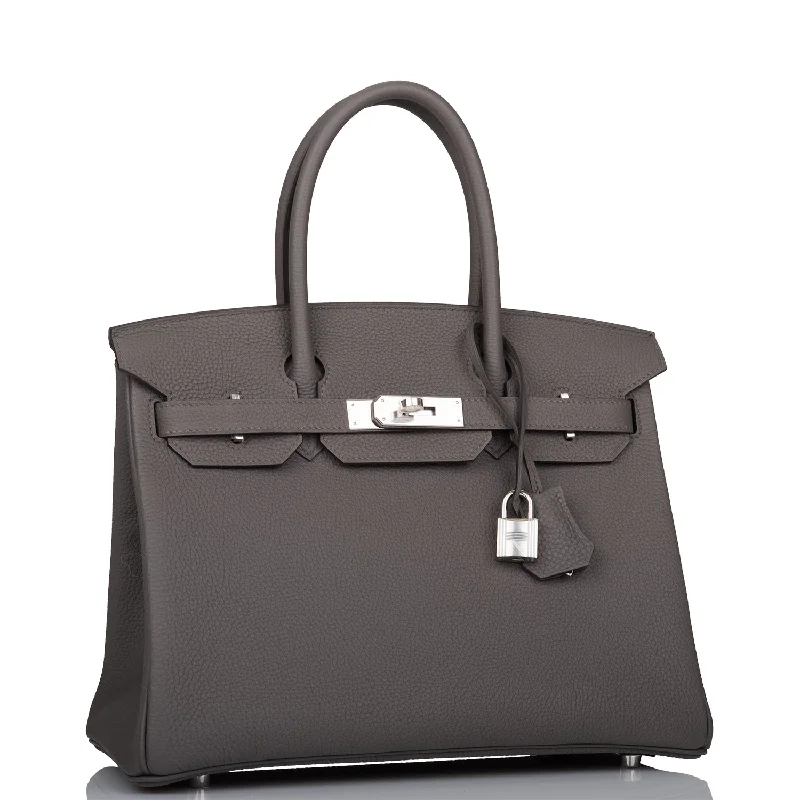 Hermes Birkin Bags with a Reinforced Bottom Panel for LongevityHermes Birkin 30 Etain Togo Palladium Hardware