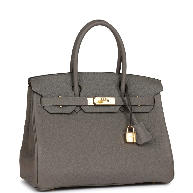 Hermes Birkin Bags with a Hand - Painted Monogram DesignHermes Birkin 30 Gris Meyer Togo Gold Hardware