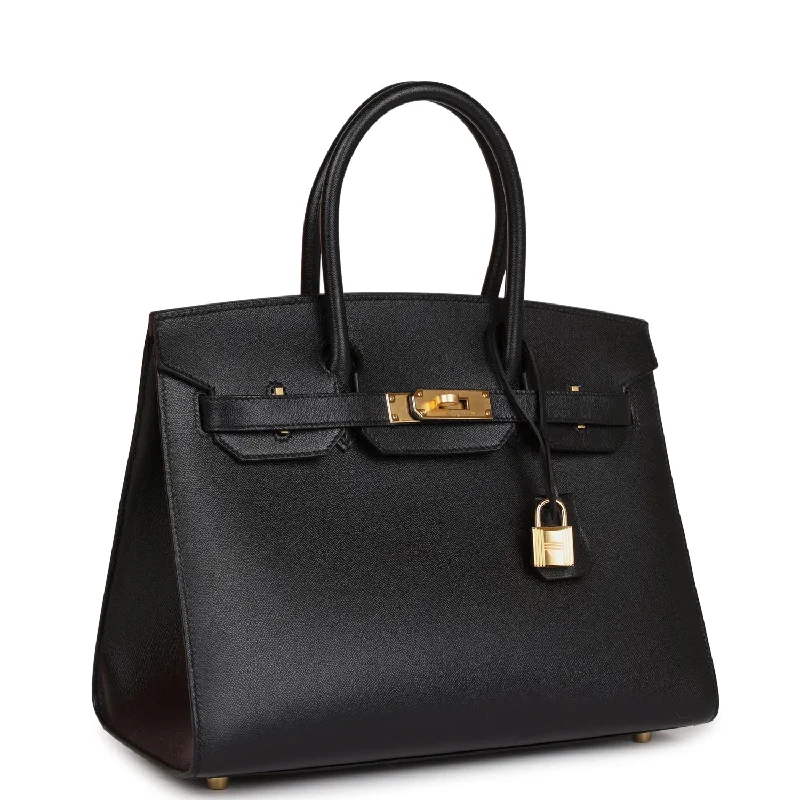 Hermes Birkin Bags in a Shiny Patent Leather Finish for a Glossy LookHermes Birkin 30 Sellier Black Veau Madame Gold Hardware